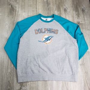 Dolphins Gray and Teal Men's Sweatshirt